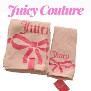 Juicy Couture Pink Towel Set with Bow Design